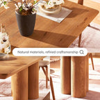 Aris Solid Oak Dining Table 86“W For Dining Room