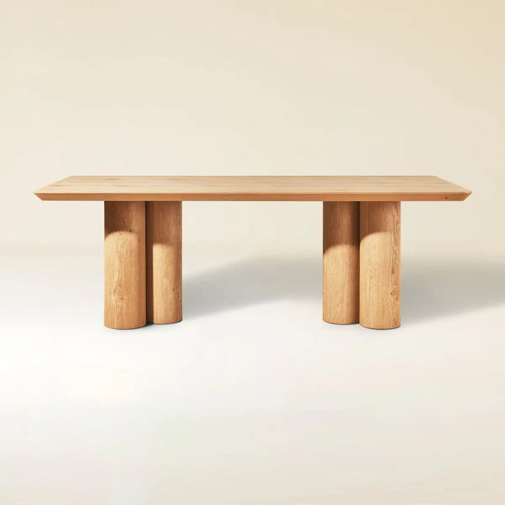 Aris Solid Oak Dining Table 86“W For Dining Room