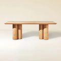 Aris Solid Oak Dining Table 86“W For Dining Room