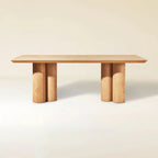 Aris Solid Oak Dining Table 86“W For Dining Room