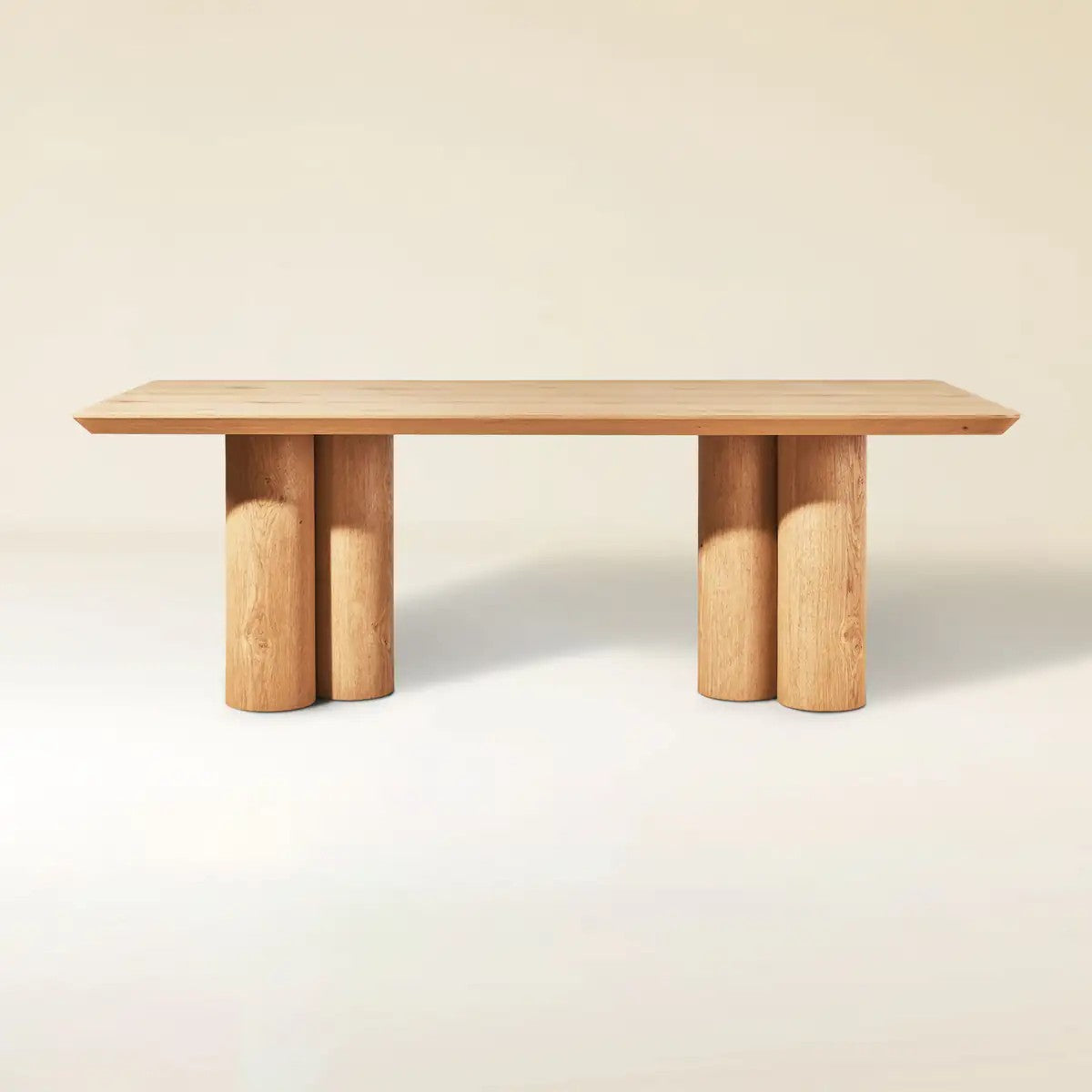 Aris Solid Oak Dining Table 86“W For Dining Room