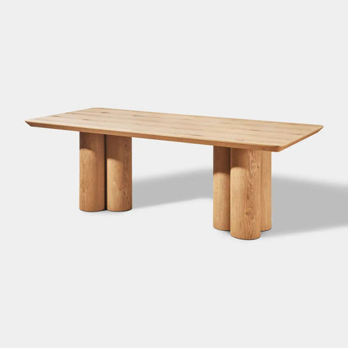 Aris Solid Oak Dining Table 86“W For Dining Room