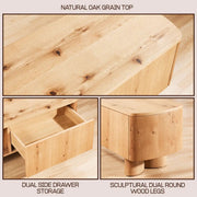 Aris Solid Oak Media Console for Living Room