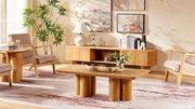 Aris Solid Oak Round Coffee Table 47
