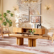 Aris Solid Oak Round Coffee Table 47
