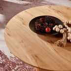 Aris Solid Oak Coffee Table 39"D For Living Room