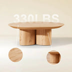 Aris Solid Oak Coffee Table 39"D For Living Room