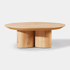 Aris Solid Oak Coffee Table 39"D For Living Room