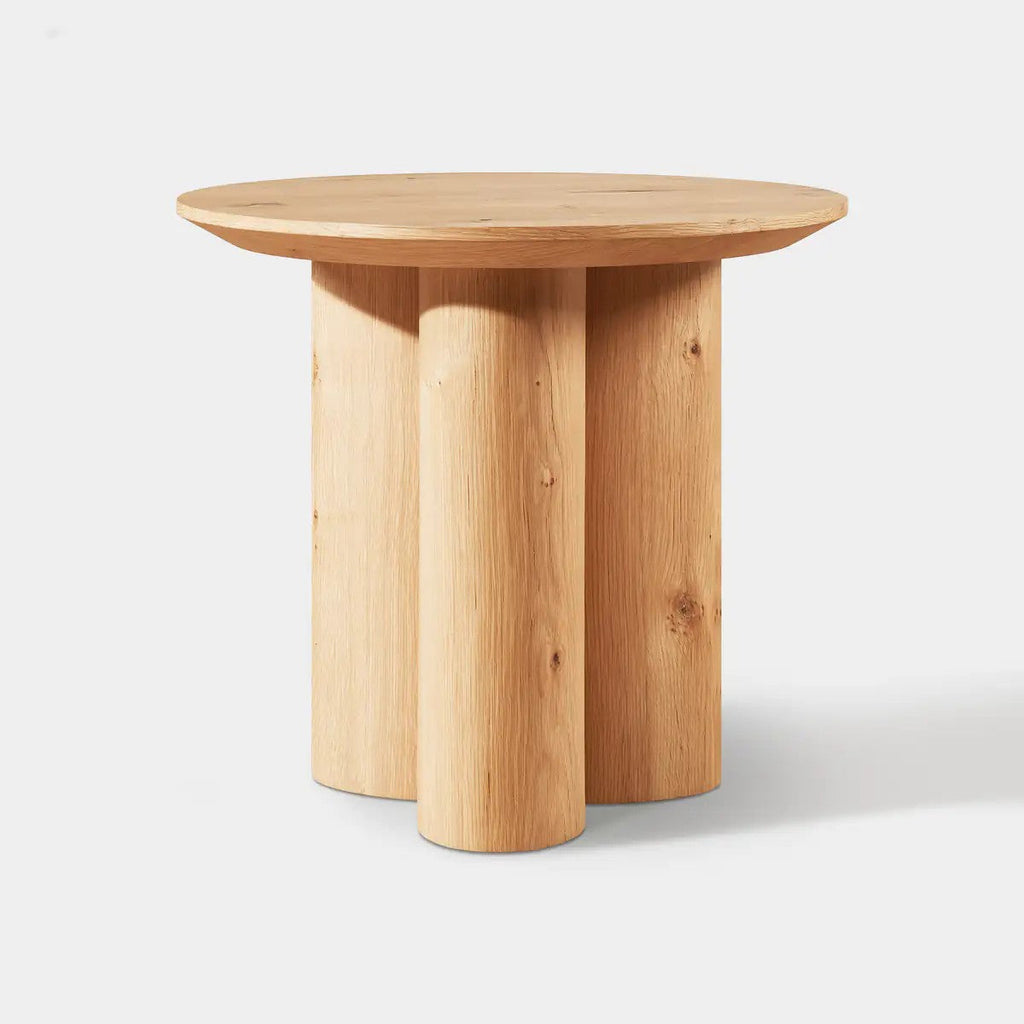 Aris Solid Oak Side Table 24"D For Living Room Dining Room