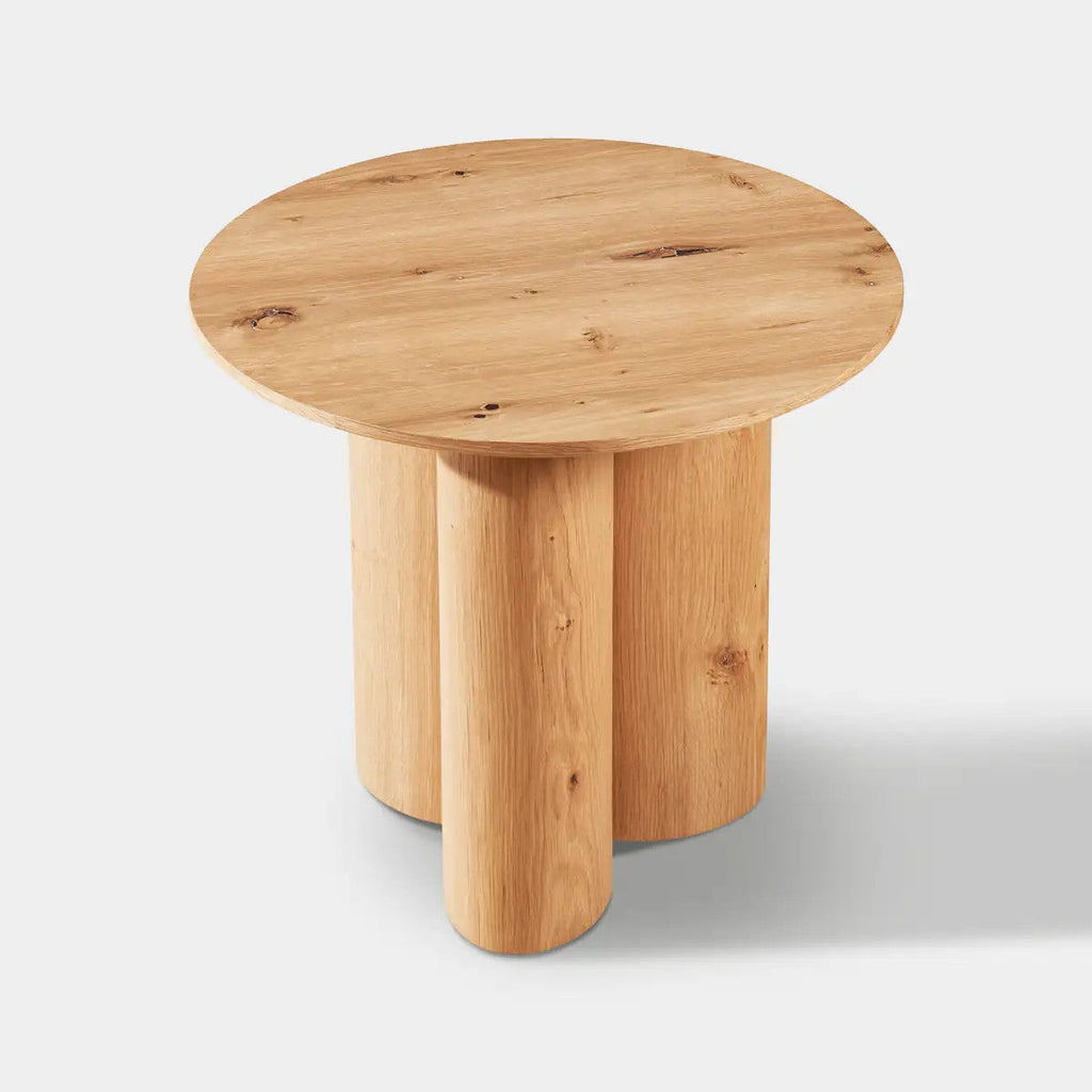 Aris Solid Oak Side Table 24"D For Living Room Dining Room