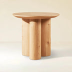 Aris Solid Oak Side Table 24"D For Living Room Dining Room