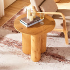 Aris Solid Oak Side Table 24"D For Living Room Dining Room