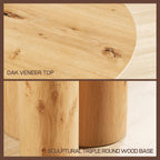 Aris Solid Oak Side Table 24"D For Living Room Dining Room