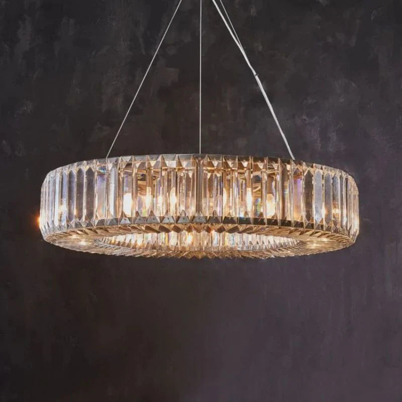 Kael Round Crystal Ring Chandelier 31"D -61"D