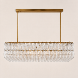 Lunavera Clear Glass Rectangular Chandelier 54