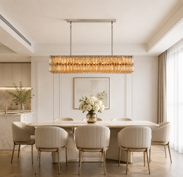 Lunavera Smoke Glass Rectangular Chandelier 72