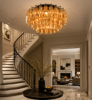 Lunavera Smoke Glass Flush Mount Light 17“D