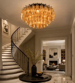 Lunavera Smoke Glass Flush Mount Light 17“D