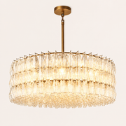 Lunavera Handblown Clear Glass Round Chandelier 47”D