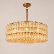 Lunavera Handblown Clear Glass Round Chandelier 47”D