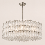 Lunavera Handblown Clear Glass Round Chandelier 47”D
