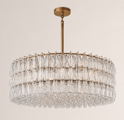Lunavera Handblown Clear Glass Round Chandelier 47”D