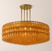 Lunavera Handblown Smoke Glass Round Chandelier 60”D