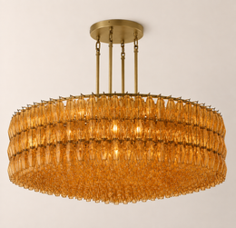 Lunavera Handblown Smoke Glass Round Chandelier 60”D