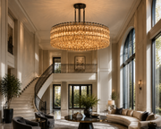 Lunavera Handblown Smoke Glass Round Chandelier 60”D