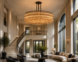 Lunavera Handblown Smoke Glass Round Chandelier 60”D