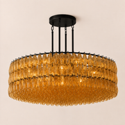 Lunavera Handblown Smoke Glass Round Chandelier 60”D