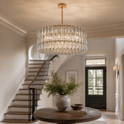 Lunavera Handblown Clear Glass Round Chandelier 37“D