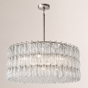 Lunavera Handblown Clear Glass Round Chandelier 37“D
