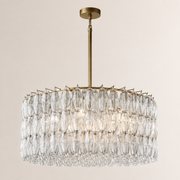Lunavera Handblown Clear Glass Round Chandelier 37“D