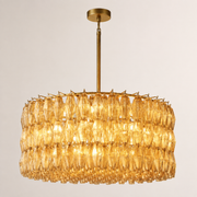 Lunavera Handblown Clear Glass Round Chandelier 37“D