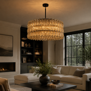 Lunavera Handblown Smoke Glass Round Chandelier 37“D