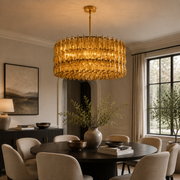 Lunavera Handblown Smoke Glass Round Chandelier 37“D
