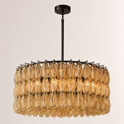 Lunavera Handblown Smoke Glass Round Chandelier 37“D
