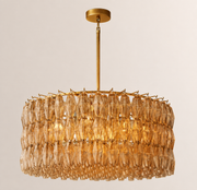 Lunavera Handblown Smoke Glass Round Chandelier 37“D