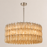 Lunavera Handblown Smoke Glass Round Chandelier 37“D
