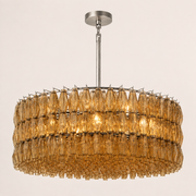 Lunavera Handblown Smoke Glass Round Chandelier 47”D