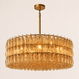 Lunavera Handblown Smoke Glass Round Chandelier 47”D