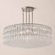 Lunavera Handblown Clear Glass Round Chandelier 60”D