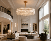 Lunavera Handblown Clear Glass Round Chandelier 60”D
