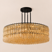 Lunavera Handblown Clear Glass Round Chandelier 60”D