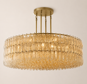 Lunavera Handblown Clear Glass Round Chandelier 60”D