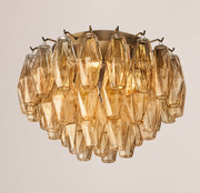 Lunavera Smoke Glass Flush Mount Light 17“D