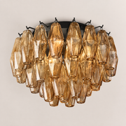 Lunavera Smoke Glass Flush Mount Light 17“D