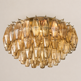 Lunavera Smoke Glass Flush Mount Light 22“D