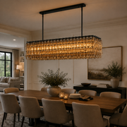 Lunavera Smoke Glass Rectangular Chandelier 54